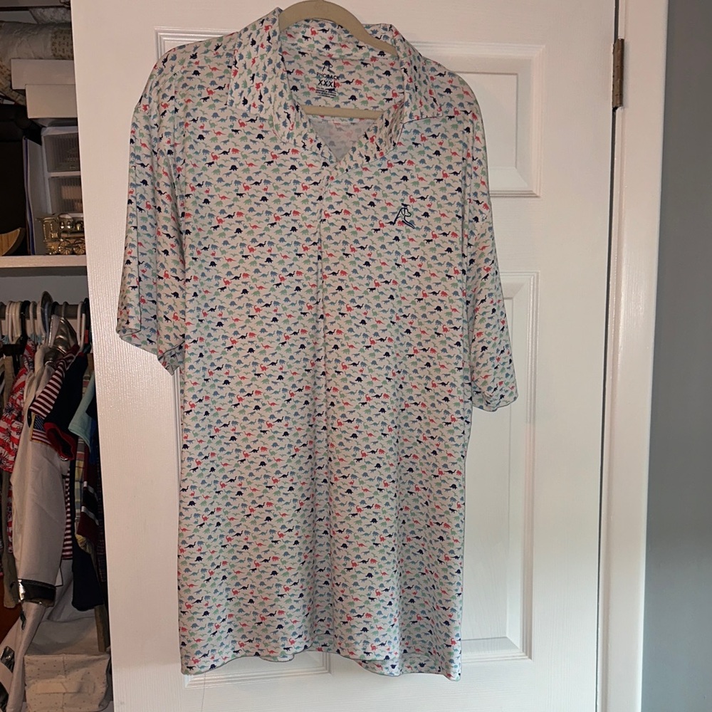 Patterned Polo Shirt with Multicolor Design
